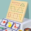 Montessori Wooden Geometric Shape Pegboard Educational Toy for Children