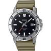 CASIO Стандартные Аналоговые Кварцевые Мужские Часы MTP-VD01-3EV Военный Оливковый Зарубежная Модель