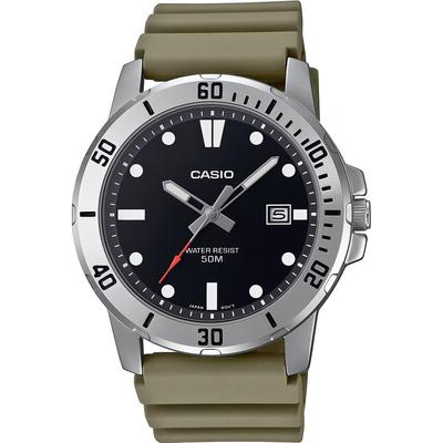 CASIO Стандартные Аналоговые Кварцевые Мужские Часы MTP-VD01-3EV Военный Оливковый Зарубежная Модель