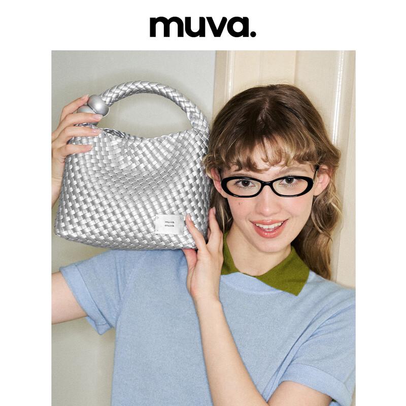 MUVA Ручная работа Плетеная мини-сумка-тоут с бусинами