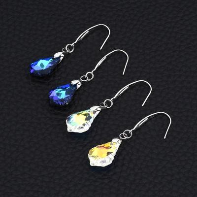 Модные серьги-капли из хрусталя с ограненной призмой, подвесные серьги-крючки для женщин, праздничных украшений на день рождения, подарок