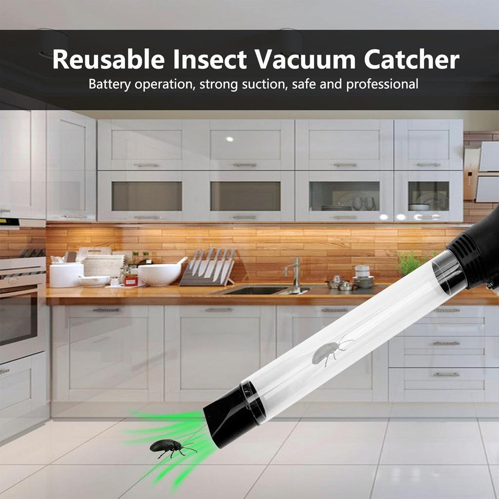 Ловушка для насекомых для взрослых с длинным соплом, работающая от батареек, пылесос для насекомых для помещений, профессиональная ловушка для насекомых с LED-подсветкой для пауков, моли