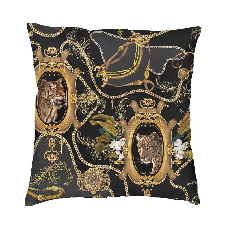 Hot Pink And Gold Baroque Floral Pattern Cushion Cover Sofa Home Decor Square Throw Pillow Case 45x45cm