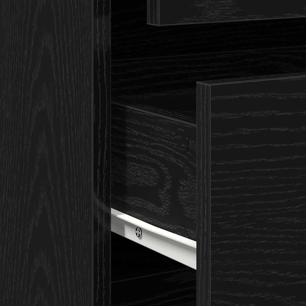 Drawer Cabinet Black 40 x 41 x 76 cm Engineered Wood