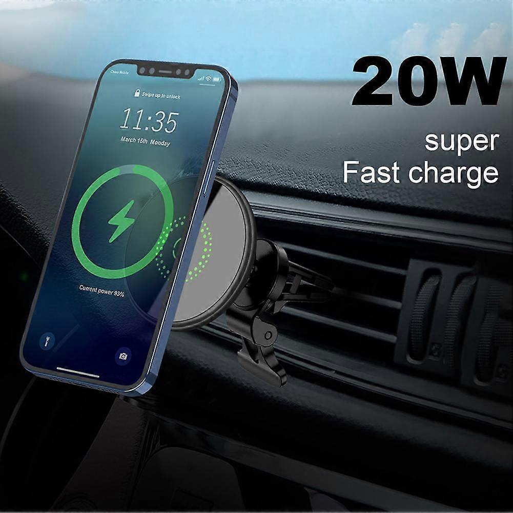 Magnetic Fast Charging Car Phone Holder Stand Wireless Charger 20W Type-C