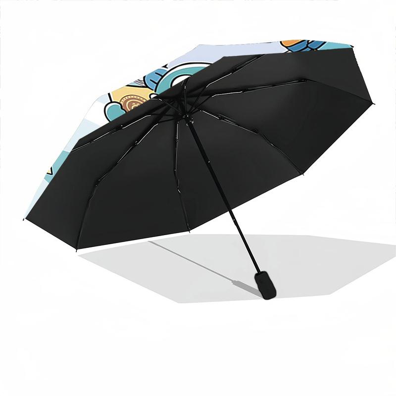 1pc Cute Cartoon Characters Shopping Mall Scene with Balloons Automatic Opening Folding Umbrella - Perfect for Fans, Travelers, Daily Use, and Festive
