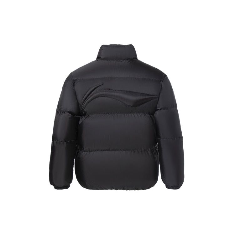 Li-Ning Свободный крой, теплый пуховик с логотипом, мужская верхняя одежда, черный AYMR057-1