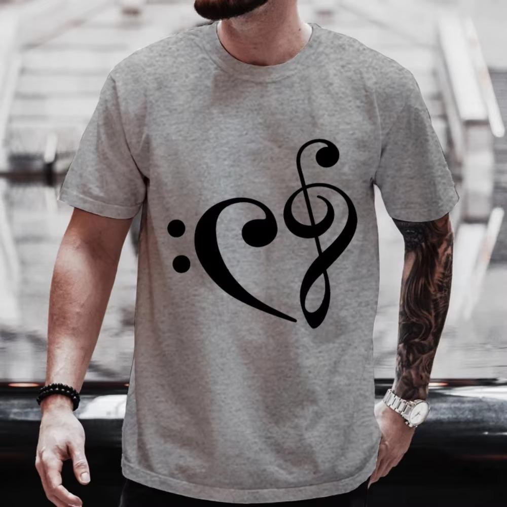 Футболки для мужчин и женщин, летние футболки Harajuku We Heart Music с коротким рукавом, уличная одежда для пар, свободная одежда, уличная одежда Y2K, топы