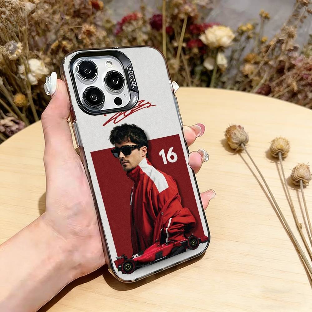 Спортивный чехол Charles Leclerc для iPhone 17,16,15,14,13,12,11 Plus,Pro Max,XS,Цветной, Серебряное покрытие внутренней стороны