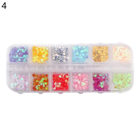 Нейл-арт бабочка звезда сердце круг блестки своими руками блестящие хлопья маникюр декор