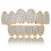 New Non-mainstream Micro - Embedded Full Zircon Diamond Grillz Set Vampire Fangs Hip Hop Custom Gold Teeth Grillz Body Jewelry