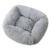 Square Dog Cat Bed with Side Cover Medium Large Sofa Plush Kennel Winter Warm Puppy Mat Nest Soft House Non-slip Basket Cushion
