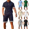 Summer Men's Short-sleeved Suit Polo Shirt Short-sleeved Shorts Sports and Leisure Two-piece Set