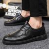 Men'S Casual Dress Leather Shoes Men'S Shoes Simple Men'S Boys Breathable Leather Surface Soft Sole Spring British High-End Wear-Resistant