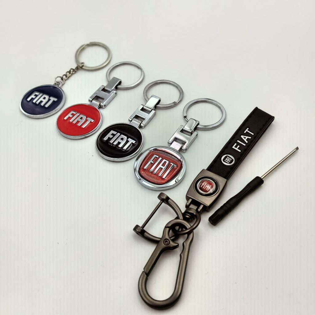1PCS FIAT Badge Keychain Pendant Car Keyring Accessory FOR FIAT 500 Ducato Panda Grande Punto Tipo Abarth Pulse Strada 600 Doblo