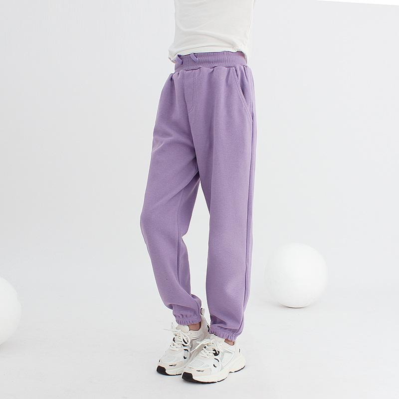 Korean Style Spring Children's Solid Color Trousers - New Girls' All-Match Casual Sports Pants