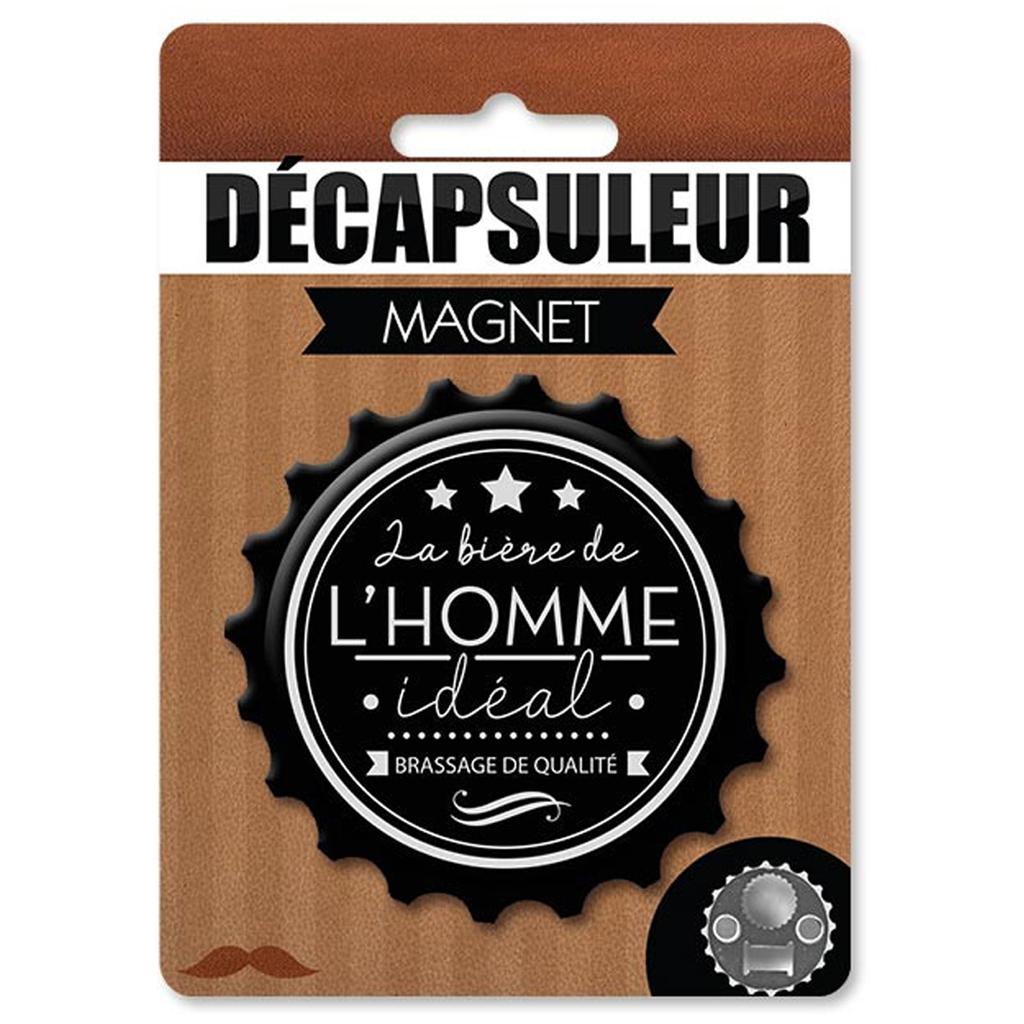 Les Trésors De Lily [A2894] - Юмористическая магнитная открывалка для бутылок «Идеальный мужчина», черная - 80x15 мм