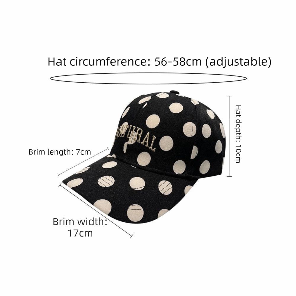 Embroidered Dots and Letters Curved Brim Cap Sunshade Sun Hat New Baseball Cap Casual Wear