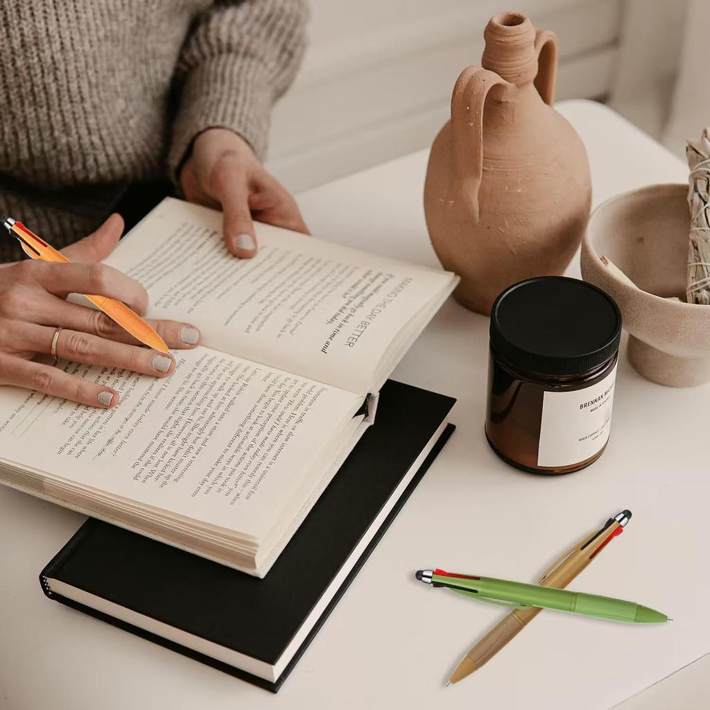 Multicolor Pen in One Multi Color Pens with Stylus Tip 4 Color Pen Nurse Accessories for Work Stylus Pens for Touch Screens 1.0mm Ballpoint 9 Pack