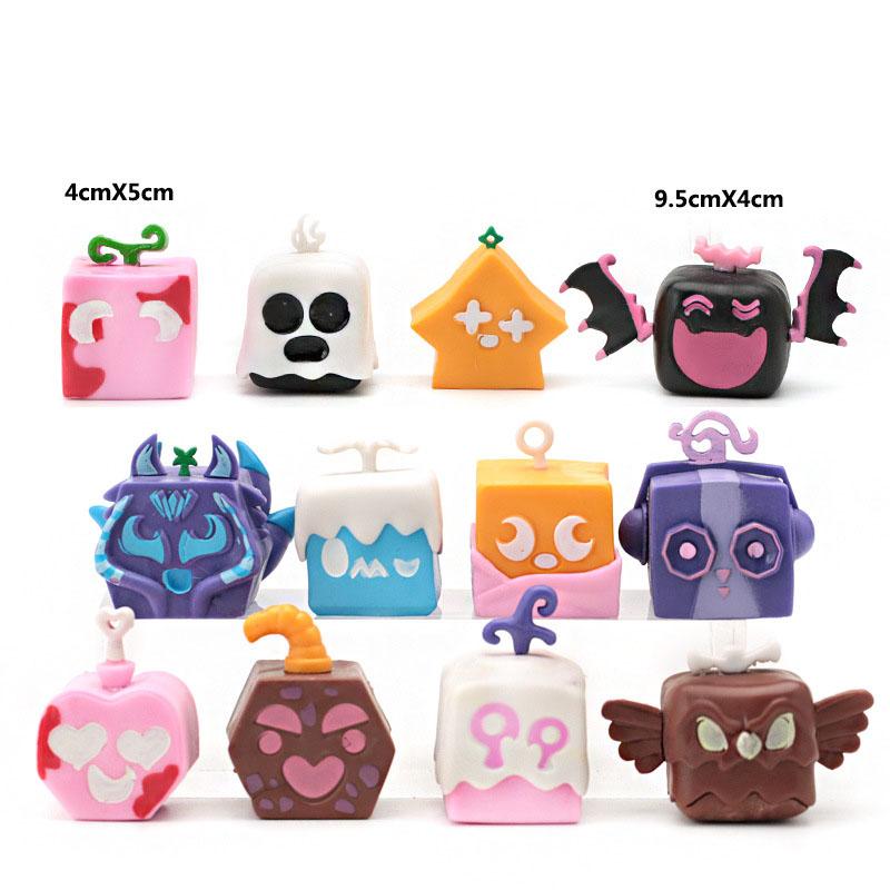 12/24Pcs Blox Fruits Model Action Figure Toys Set Cartoon Square Devil Collection Figure Toys for Christmas Kid Birthday Gift