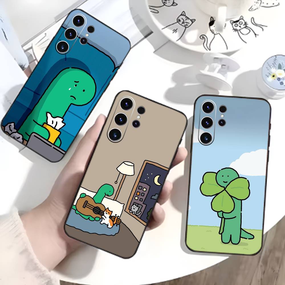 Cute cartoon J-Jurassic Phone Case For Samsung S26,S25,S24,S23,S22,S21,S20,Plus,Fe,Lite,Others Black Cover