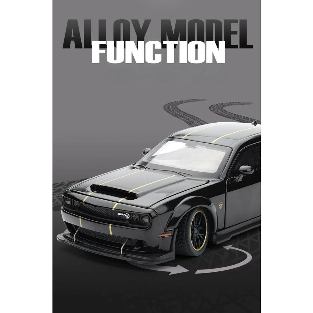 1/32 масштаб Dodge Challenger Hellcat SRT литой автомобиль модель звук свет инерционный металлический игрушечный автомобиль мальчик подарок коллекция миниатюрный автомобиль