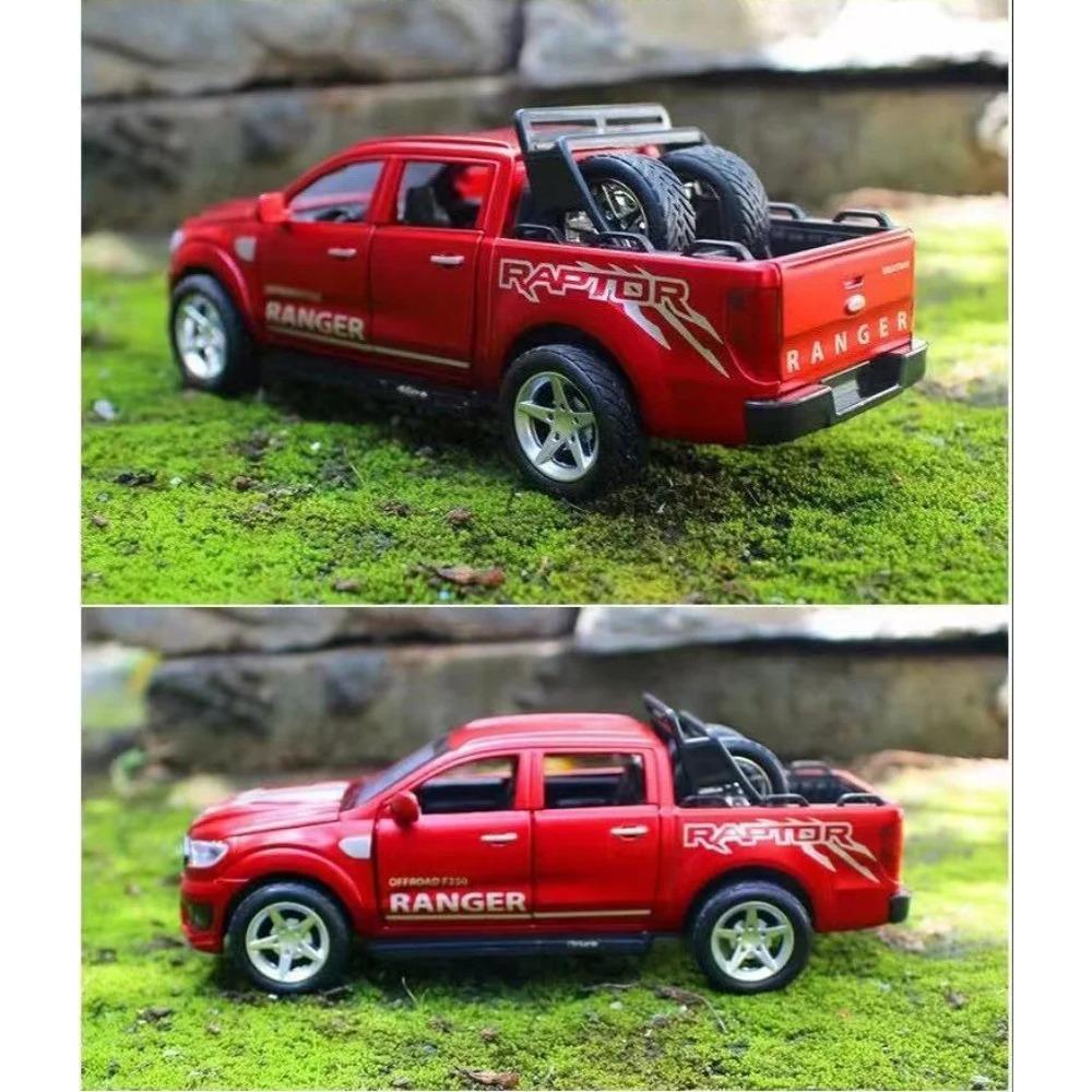 1/32 Пикап Ford Raptor F350 из сплава для бездорожья, литая модель со звуком и светом, настольная коллекция, декоративный подарок, мальчик, дисплей
