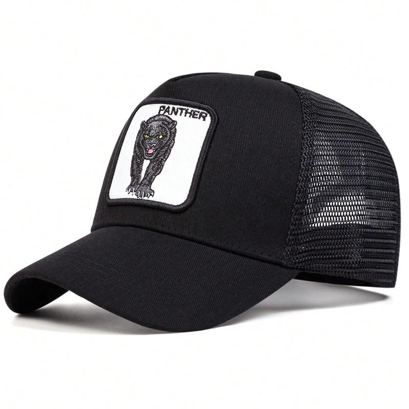 Модная кепка с вышивкой леопарда, регулируемая бейсболка из хлопка для улицы, сетчатые дышащие летние шляпы, солнцезащитные кепки