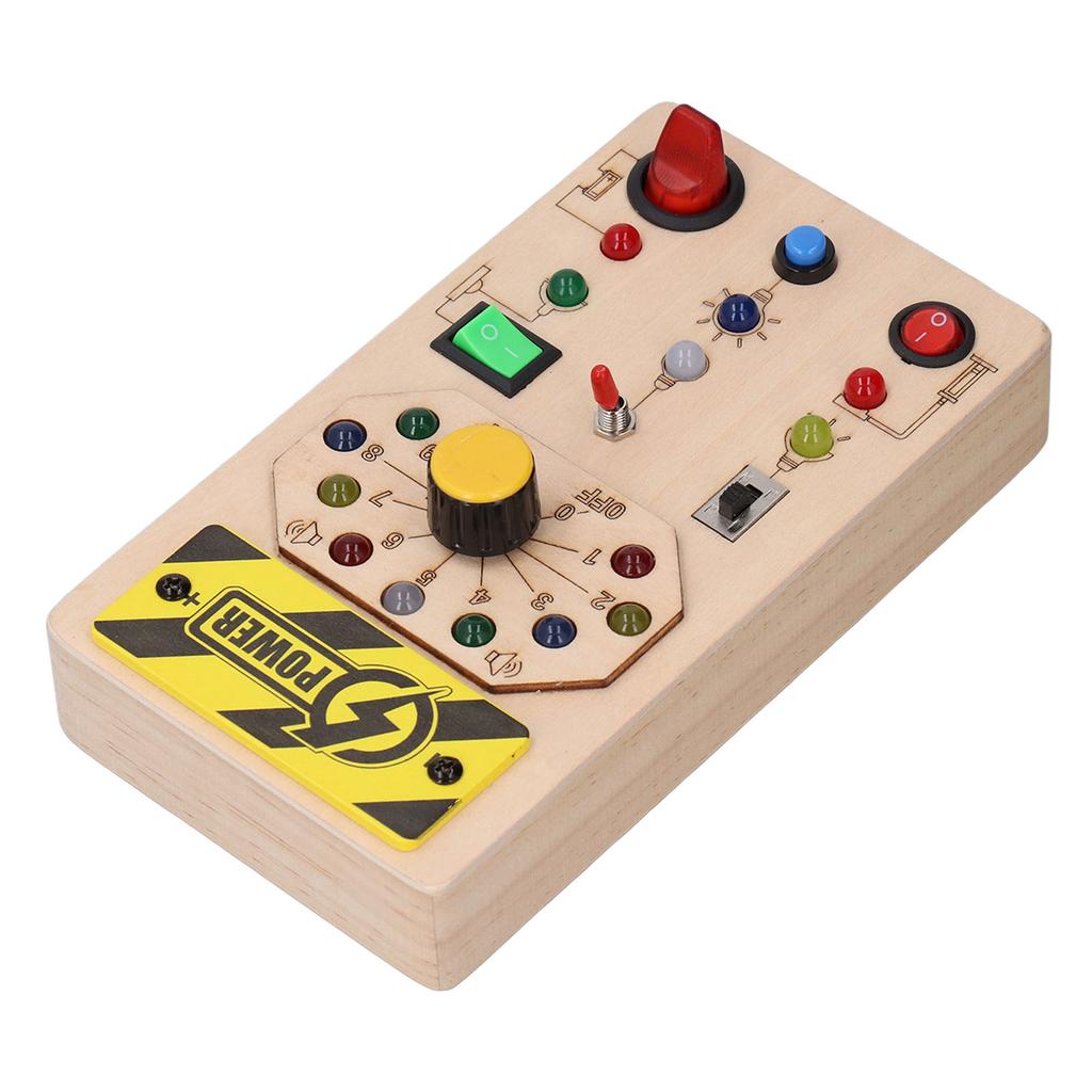 Деревянная доска со светодиодными переключателями для голосовой трансляции координации рук и глаз, сенсорные игрушки, свет