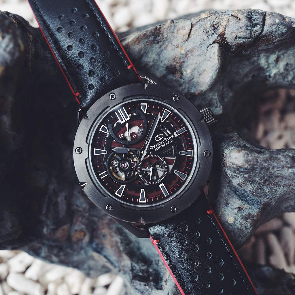 [ORIENT STAR] Men's Automatic Watch Avant-Garde Skeleton Open Heart     Japanese-Made with 2-Year Warranty, Black RK-AV0A03B