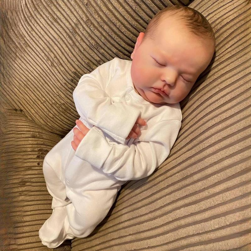 19-дюймовая реалистичная спящая кукла-реборн Тесса с мягким тканевым телом, кукла-новорожденный, реалистичная ручная имитация волос, куклы для детей, праздничные подарки для малышей