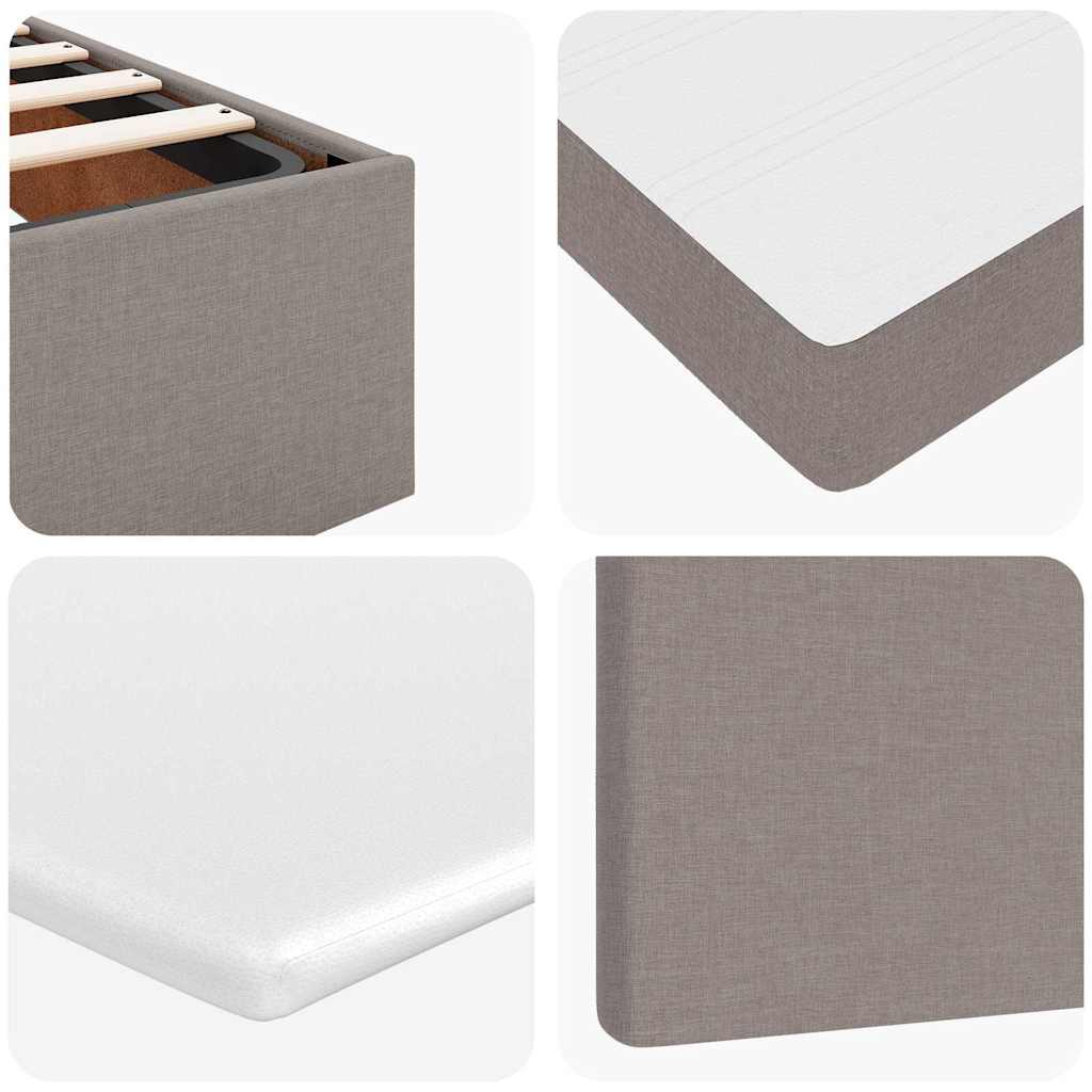 Ottoman Bed with Mattresses Taupe 200x200 cm Fabric