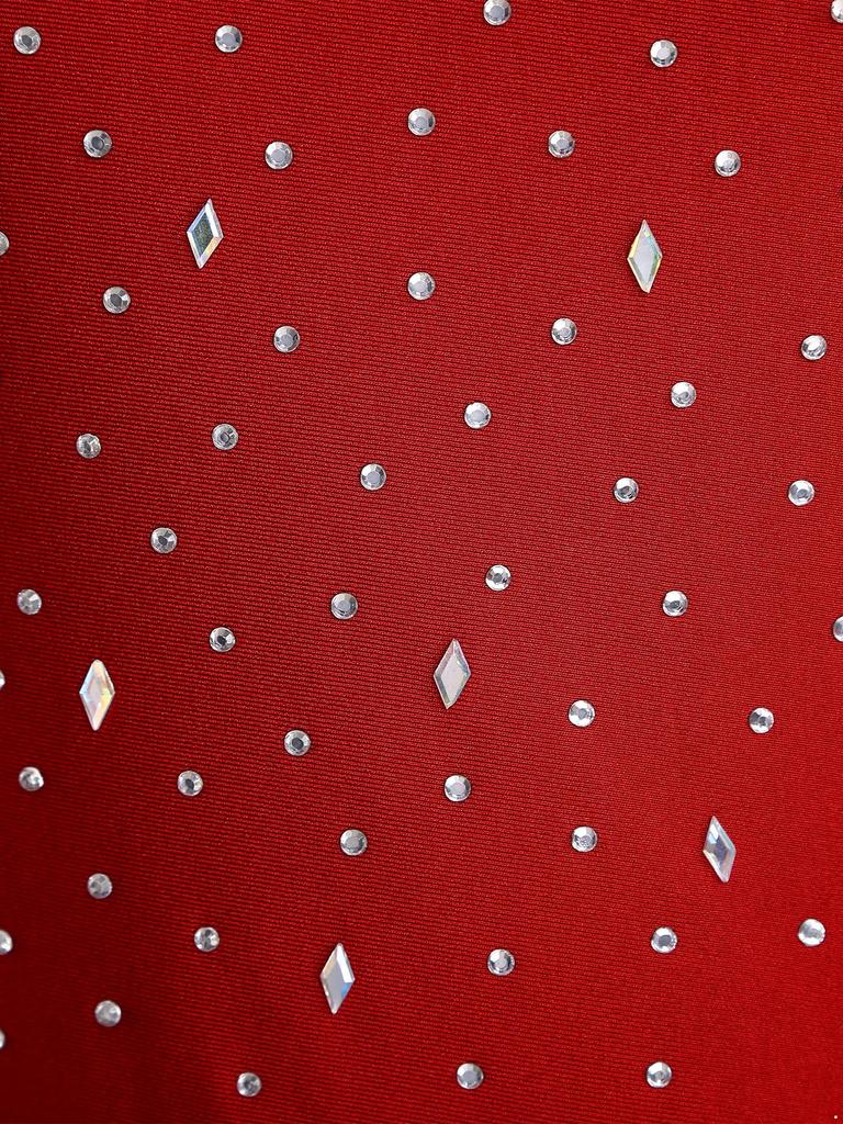 Women Asymmetrical Lyrical Dance Dress S-XXL - Mock Neck Cutout Sheer Mesh Patchwork Shiny Rhinestones Side Split Dancewear