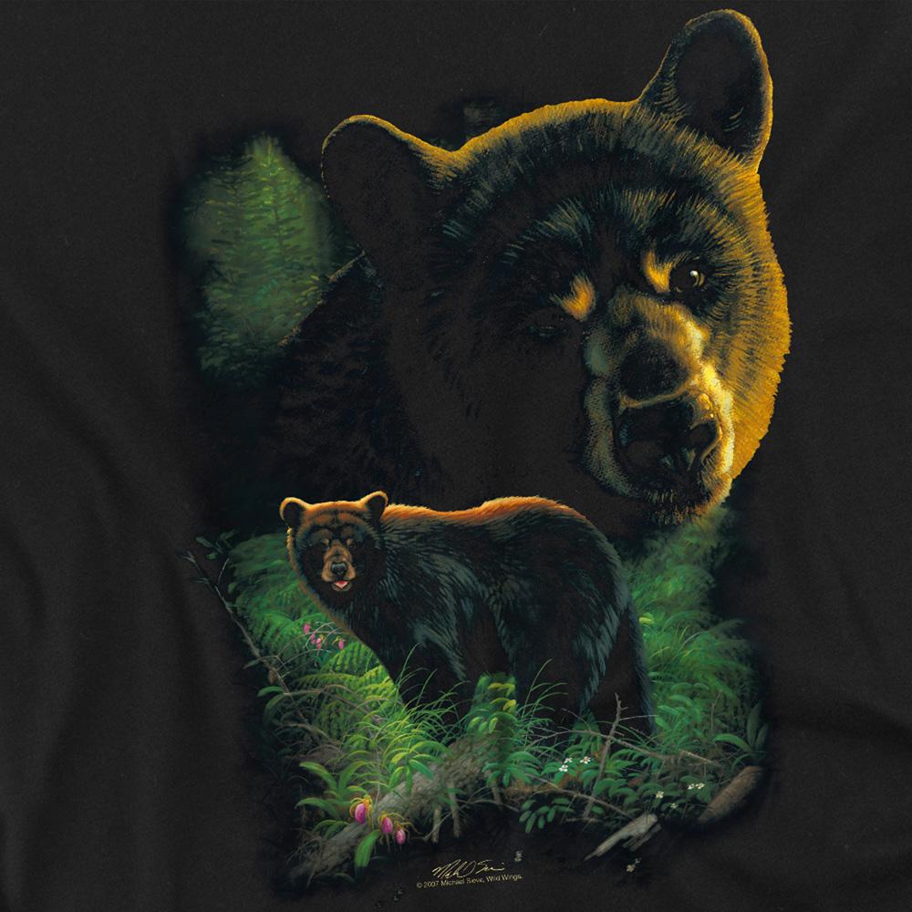 Wild Wings Unisex Adult Wildlife Black Bears T-Shirt