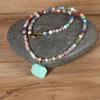 Регулируемый размер ожерелья из бисера из камня, ювелирные изделия, колье-чокер из натурального камня амазонита для девочек