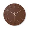 Lezalic Wall Clock, Simple, Scandinavian-Style, Silent Analog Wall Clock for Living Room, Office, or Bedroom (Mocha Brown)
