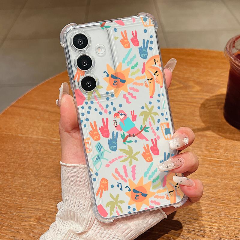 Чехол для S25 Ultra с красочным узором граффити со звездами для Samsung Galaxy S25 Edge S24 Ultra S23 S22 Plus S21 FE Capa Funda