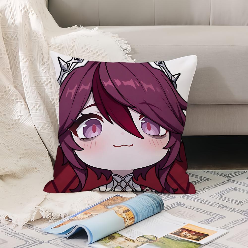 Cartoon cute Genshin Pillow Case Office Cushions Suitable For Sofa Car Bedroom Decorative Cushion Cover