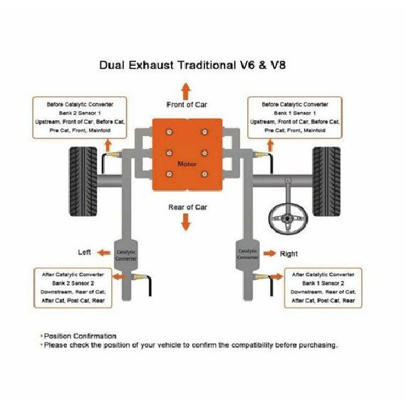4 шт. Датчик кислорода O2 Верхний + Нижний для 00-05 Ford Excursion 5.4L 6.8L