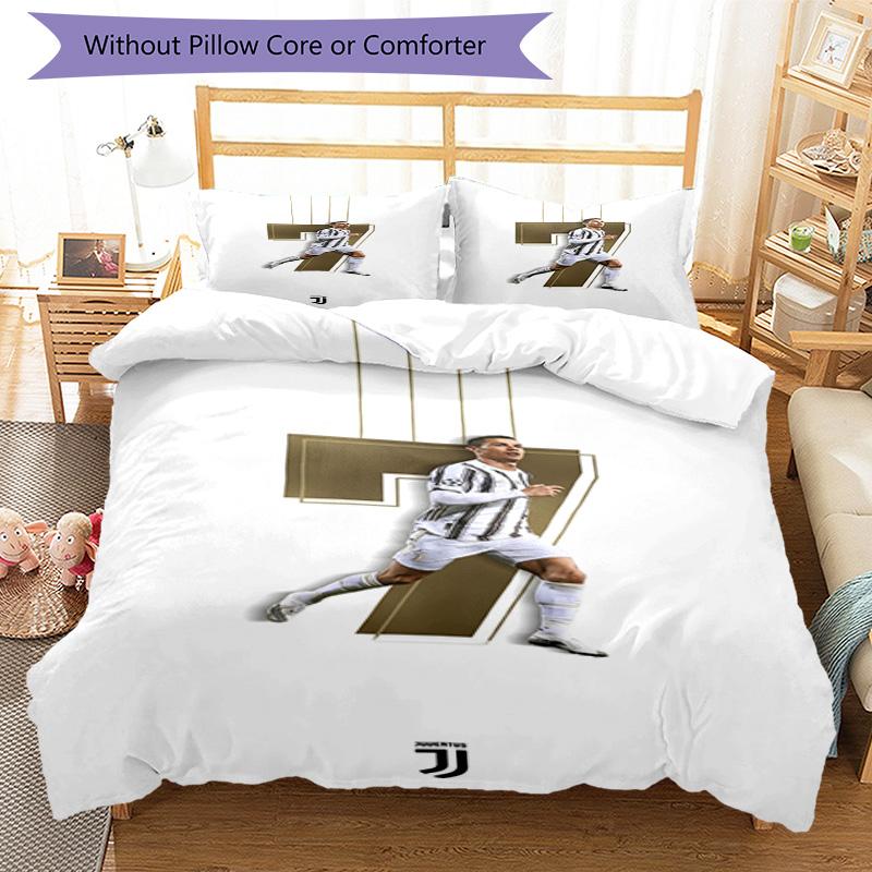 Ronaldo's Celebration Moment Bedding Set, Breathable Duvet Cover with Pillowcases, Soft Bed Linen for Bedroom Home Decoration, Perfect Festival Birthd