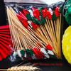 100Pcs Disposable Bamboo Sticks Food Fruits Cocktail Handmade Toothpicks Picnic Party Decorations Christmas Daily Use Decoration
