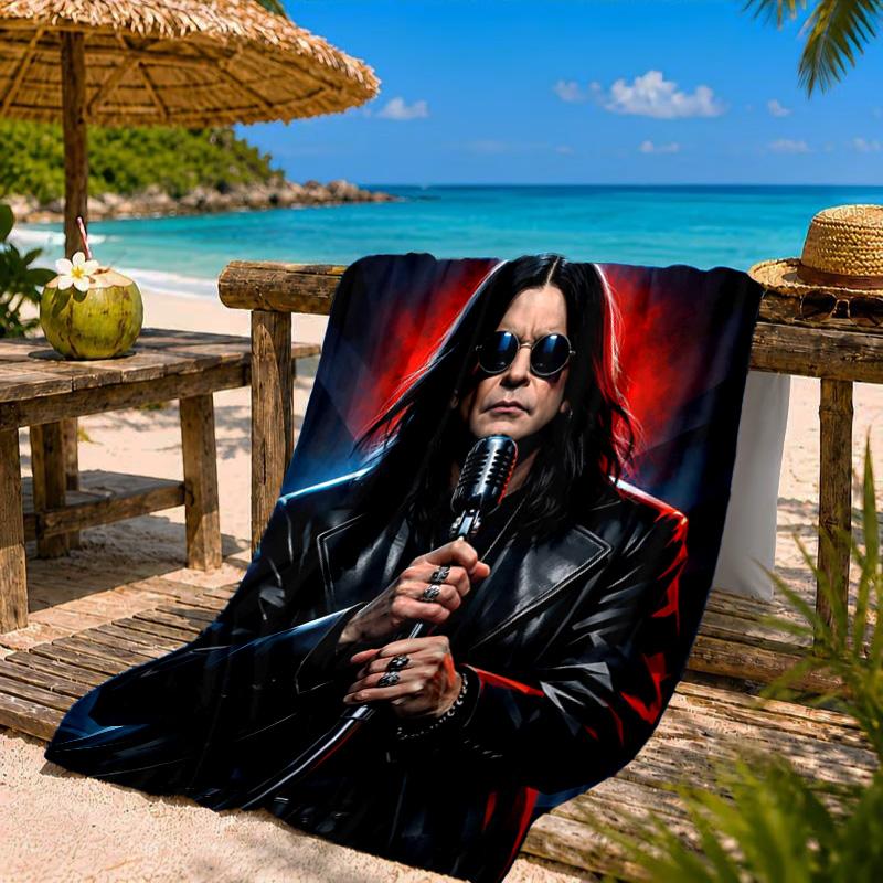 Ozzy Metal Legend Beach Towel Microfiber Beach Towel, Lightweight and Quick-Dry, for Summer Travel, Swimming Pool Fan Birthday Gift