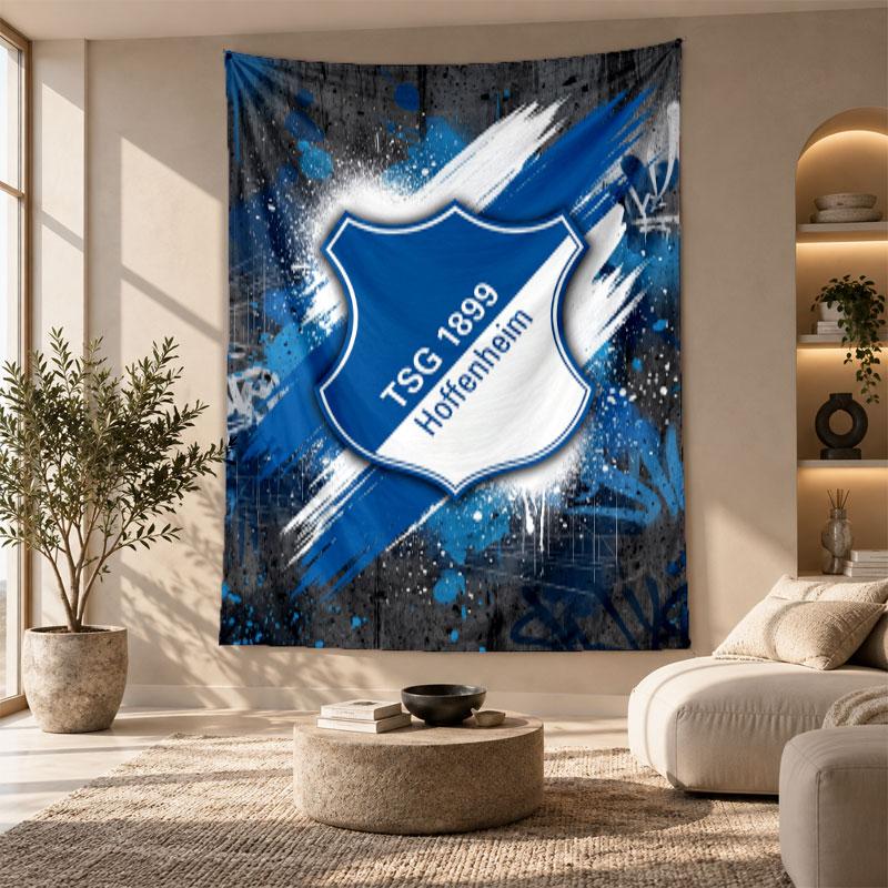 Decorative Tapestry,TSG Hoffenheim FC Printed Wall Art, Lightweight Wall Hanging For Bedroom Background