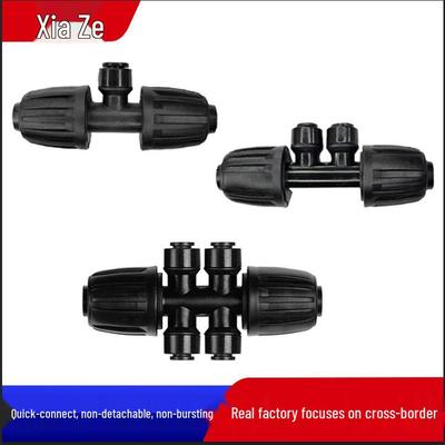 16PE Быстросъемный тройник для капельного полива, 4-ходовой и 6-ходовой аксессуар для системы автоматического полива