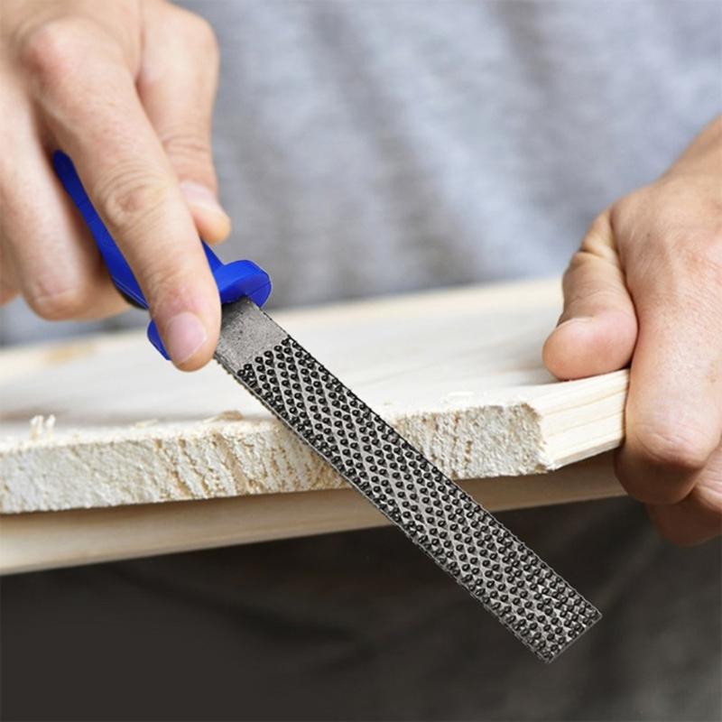 3 Pieces Wood Rasp File Set Alloy Steel Woodworking File, Round, Flat, Semi-Round, File Tools for Woodworking