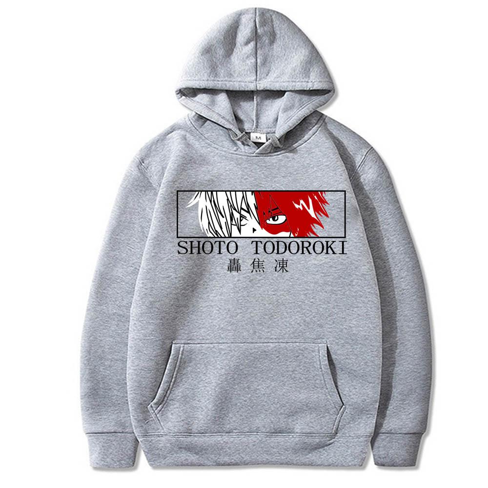 Харадзюку Аниме Моя Геройская Академия Тодороки Шото Принт Худи Мужские Женские Повседневные Толстовки Оверсайз Свитшот Удобная Уличная Одежда