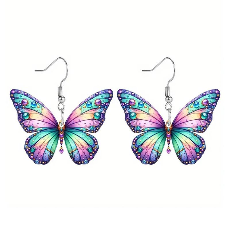 1 пара простых, свежих, темпераментных акриловых плоских персонализированных сережек-бабочек, сделай сам, украшение