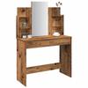 VidaXL Dressing Table with Mirror Old Wood 96x39x142 Cm, Makeup Table, Jewelry Table, Dressing Table with Mirror, Dressing Table 857011