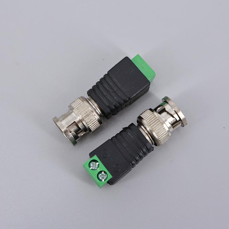 10pcs/lot BNC Connector Male Coax Cat5 DC Adapter Balun Connector for CCTV Camera Accessories