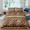Комплект постельного белья с леопардовым принтом Queen King Soft Bedbelt Twin Bohemian Print Duvet Cover with Pillow Cover Polyester Quilt Cover for Adults